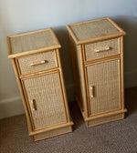 Load image into Gallery viewer, KEPT London Stock Pair of rattan bedside tables

