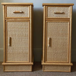 Load image into Gallery viewer, KEPT London Stock Pair of rattan bedside tables
