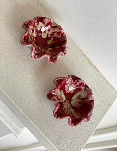 KEPT London Stock Pair of red Wade dishes