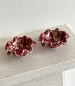 KEPT London Stock Pair of red Wade dishes