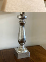 Load image into Gallery viewer, KEPT London Pair of silver metal lamps
