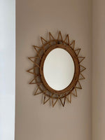 Load image into Gallery viewer, KEPT London Stock Pair of sunburst bamboo mirrors
