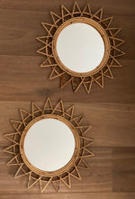 Load image into Gallery viewer, KEPT London Stock Pair of sunburst bamboo mirrors
