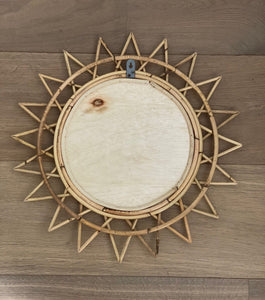 KEPT London Stock Pair of sunburst bamboo mirrors