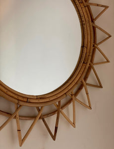 KEPT London Stock Pair of sunburst bamboo mirrors