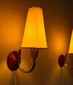Load image into Gallery viewer, KEPT London Stock Pair of teak and brass wall lights
