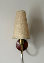 Load image into Gallery viewer, KEPT London Stock Pair of teak and brass wall lights
