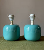 Load image into Gallery viewer, KEPT London Stock Pair of turquoise ceramic lamps
