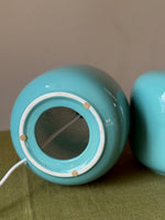 Load image into Gallery viewer, KEPT London Stock Pair of turquoise ceramic lamps
