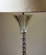 Load image into Gallery viewer, KEPT London Stock Pair of twisted and fluted glass lamps
