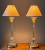 Load image into Gallery viewer, KEPT London Stock Pair of twisted and fluted glass lamps
