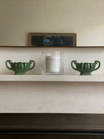 Load image into Gallery viewer, KEPT London Pair of Wade small green mantle vases
