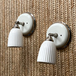 Load image into Gallery viewer, KEPT London Stock Pair of white ceramic wall lights
