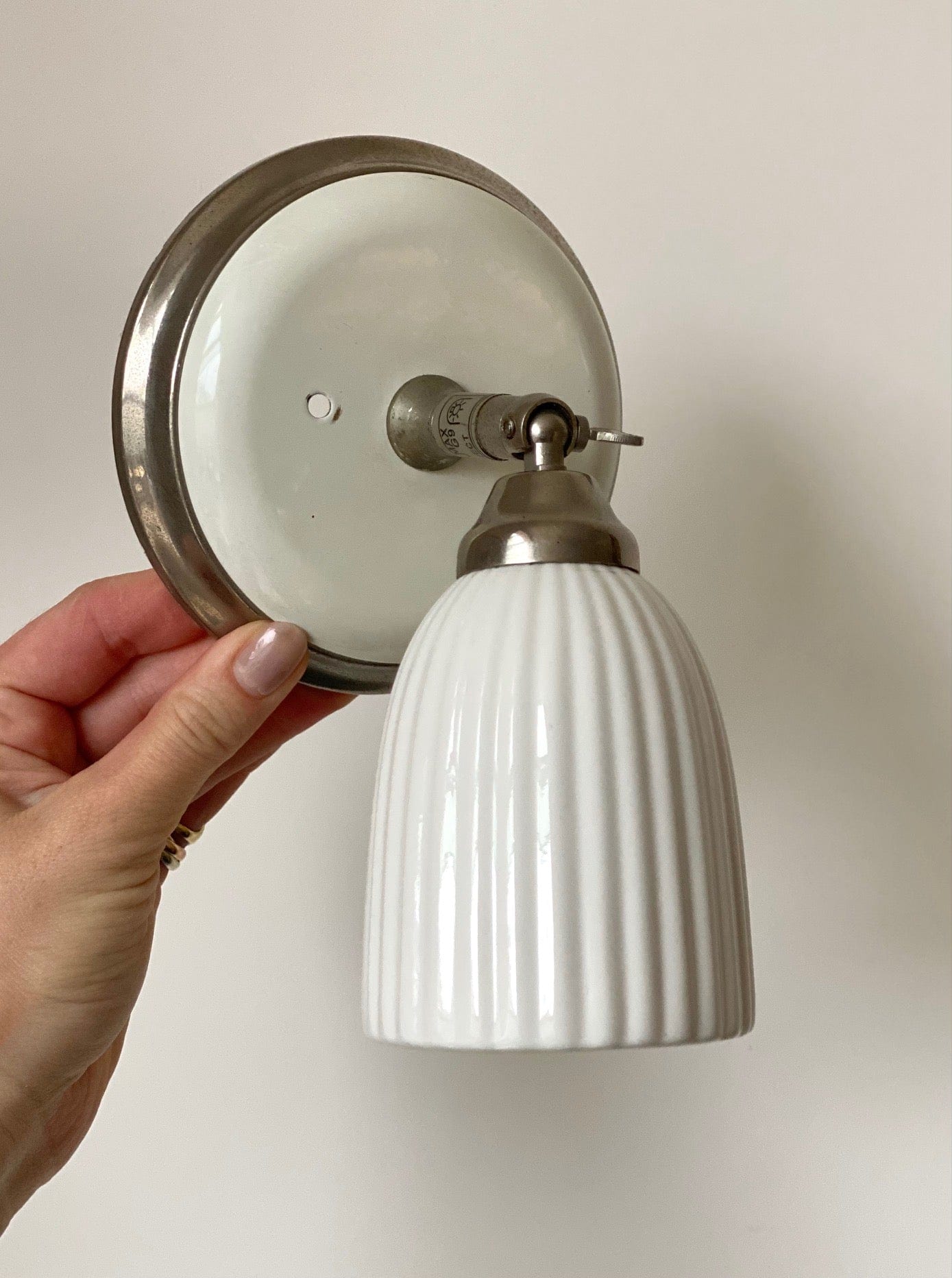 KEPT London Stock Pair of white ceramic wall lights