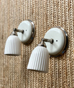 Load image into Gallery viewer, KEPT London Stock Pair of white ceramic wall lights
