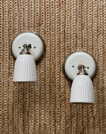 Load image into Gallery viewer, KEPT London Stock Pair of white ceramic wall lights
