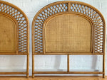 Load image into Gallery viewer, KEPT London Pair of wicker and bamboo single headboards
