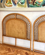Load image into Gallery viewer, KEPT London Pair of wicker and bamboo single headboards
