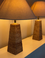 Load image into Gallery viewer, KEPT London Pair of wicker lamps
