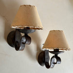Load image into Gallery viewer, KEPT London Stock Pair of wrought iron Brutalist wall lights
