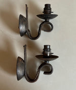 Load image into Gallery viewer, KEPT London Stock Pair of wrought iron Brutalist wall lights
