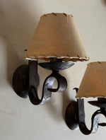 Load image into Gallery viewer, KEPT London Stock Pair of wrought iron Brutalist wall lights
