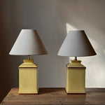 Load image into Gallery viewer, KEPT London Stock Pair of yellow painted lamps
