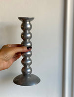 Load image into Gallery viewer, KEPT London Stock Pewter bobbin candlestick
