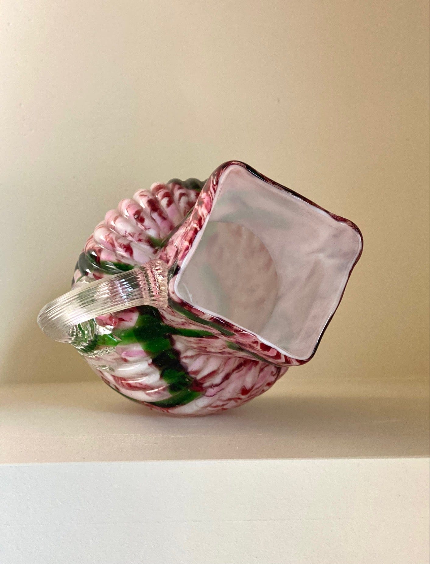 KEPT London Stock Pink and green glass vase