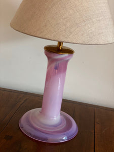 KEPT London Stock Pink glass lamp, Hannelore Dreutler, Studio Åhus, signed, 1986