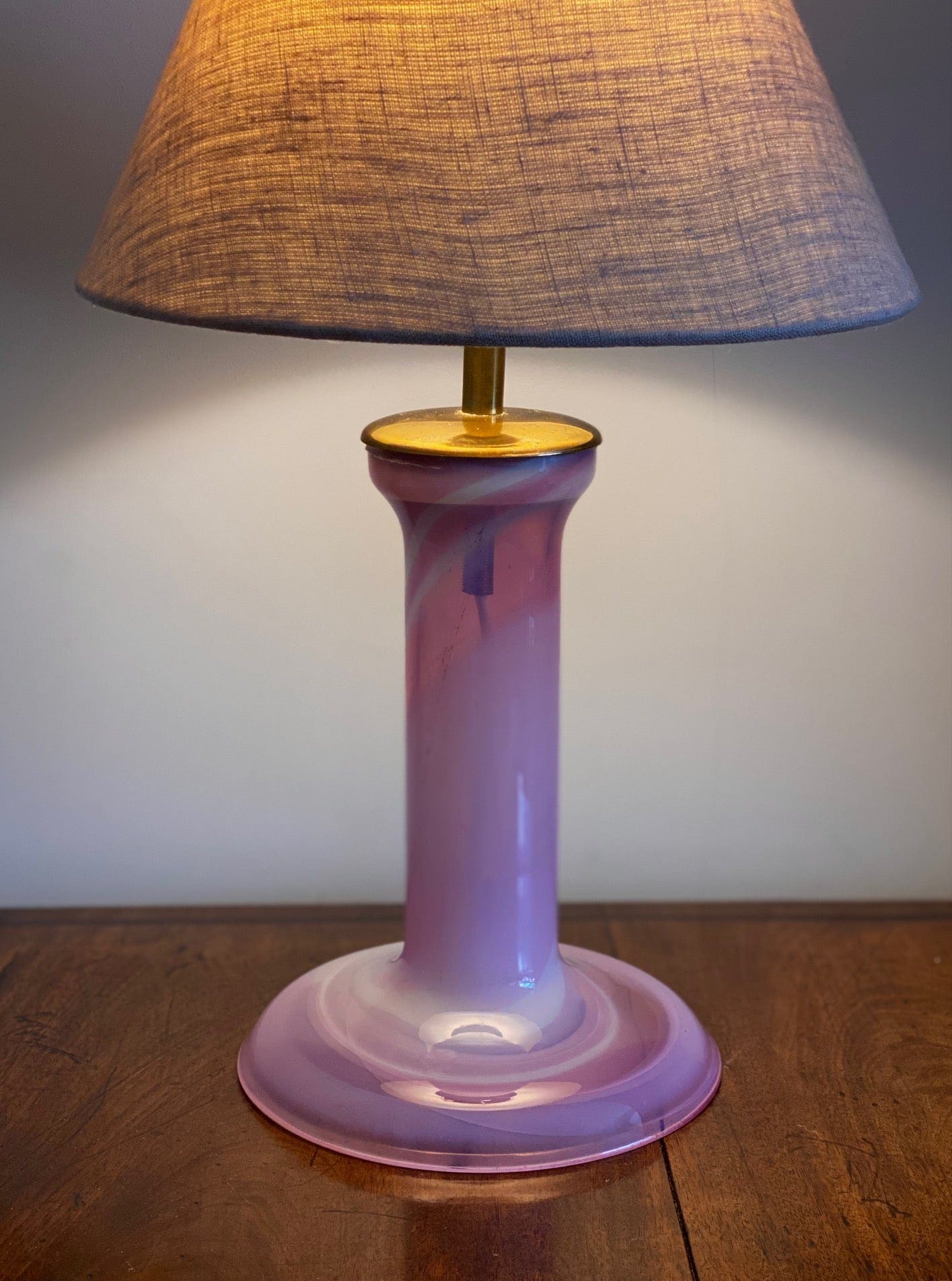 KEPT London Stock Pink glass lamp, Hannelore Dreutler, Studio Åhus, signed, 1986