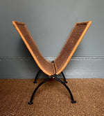 Load image into Gallery viewer, KEPT London Stock Rattan and iron magazine rack
