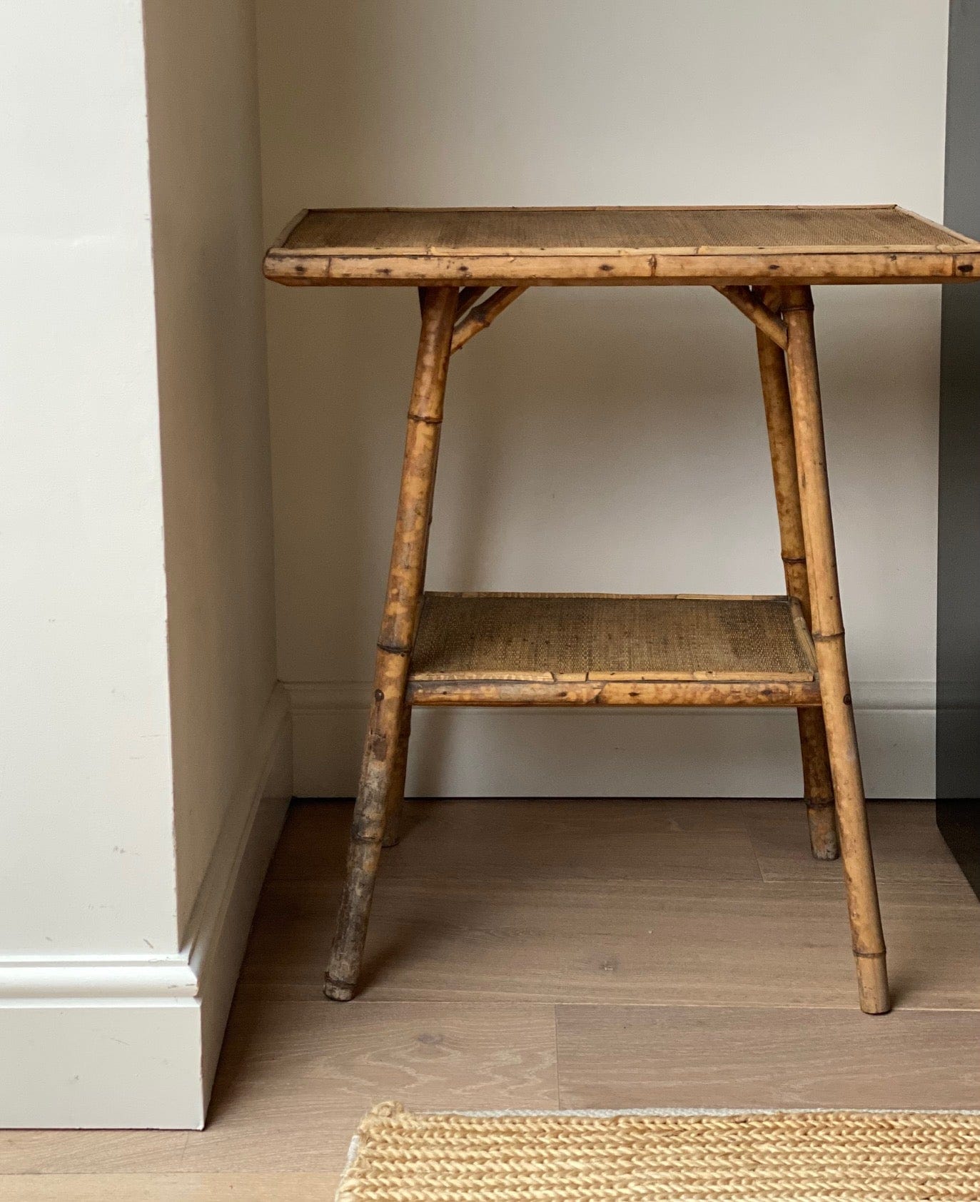 KEPT London Stock Rectangular bamboo and woven table