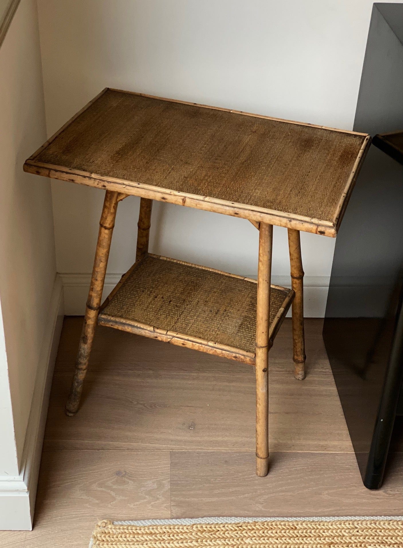 KEPT London Stock Rectangular bamboo and woven table