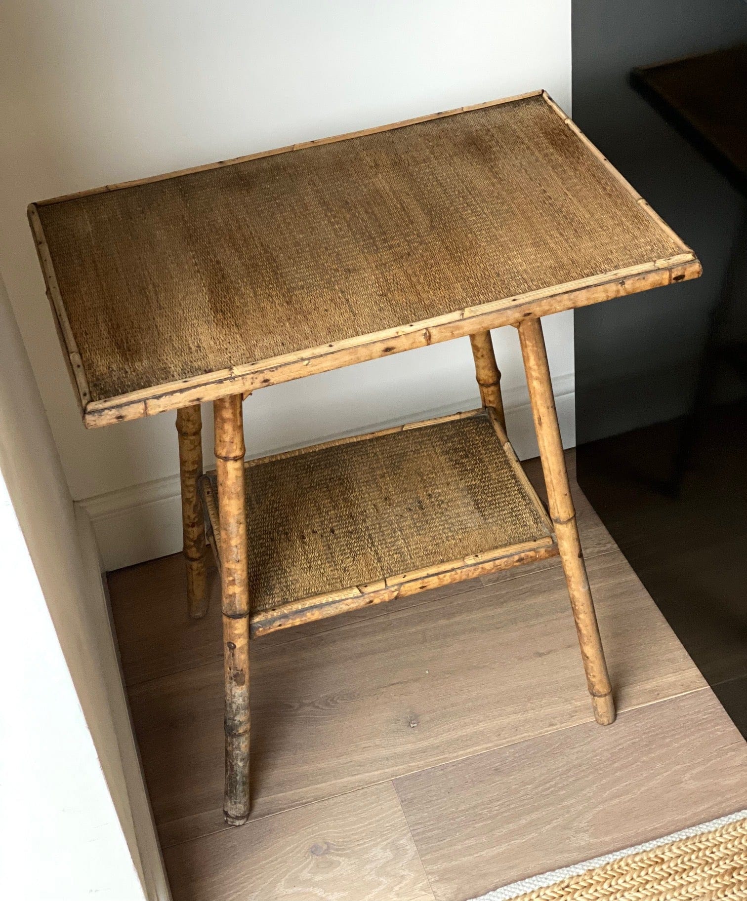 KEPT London Stock Rectangular bamboo and woven table