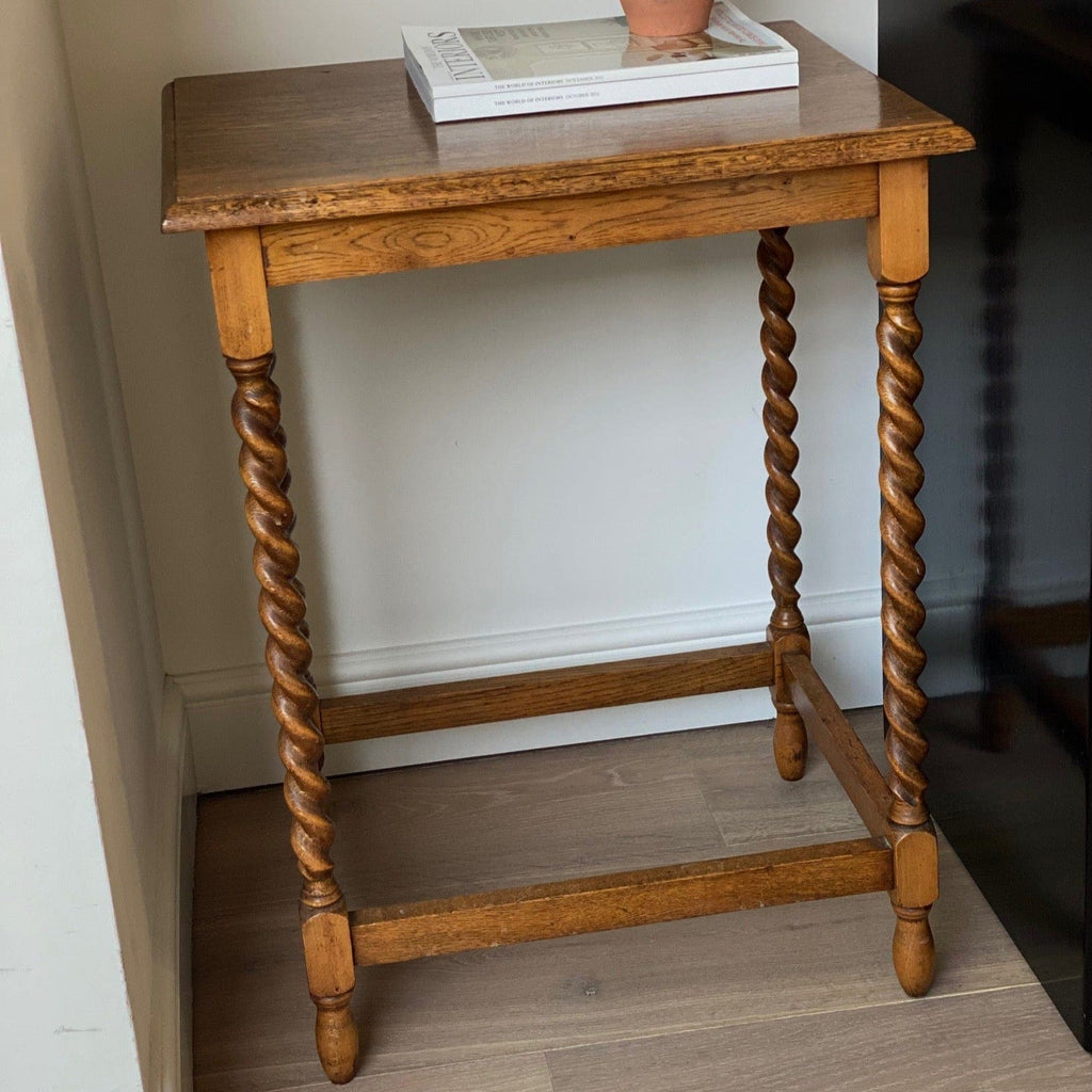 KEPT London Stock Rectangular oak table, with barley twist legs