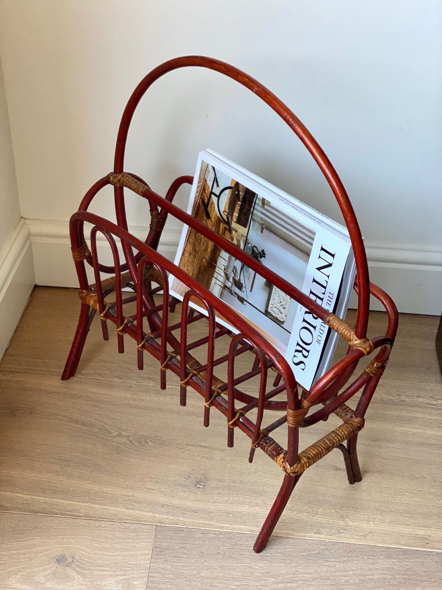KEPT London Stock Red bamboo magazine rack
