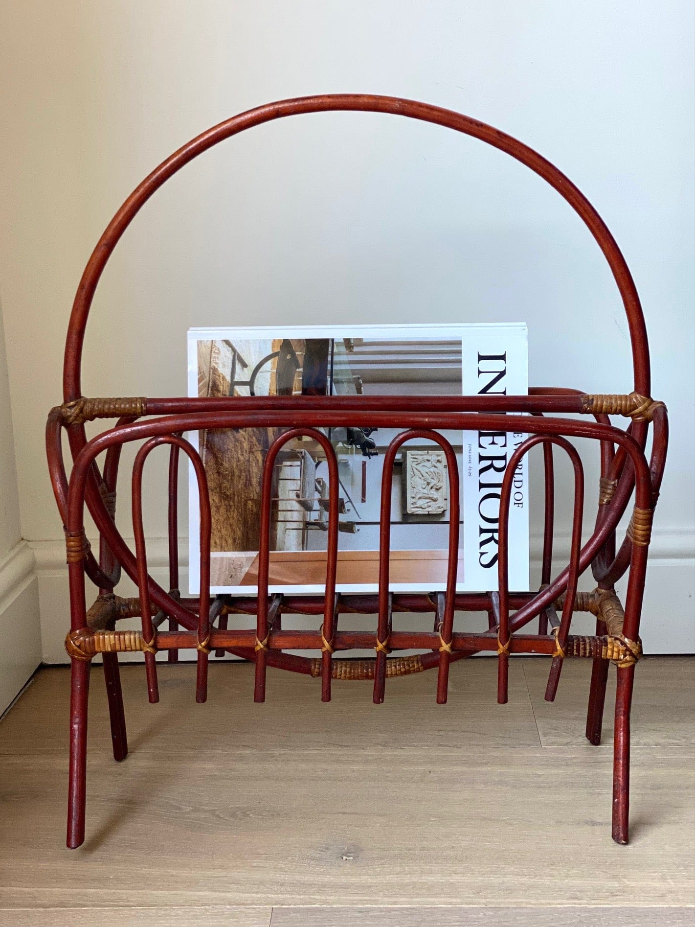 KEPT London Stock Red bamboo magazine rack