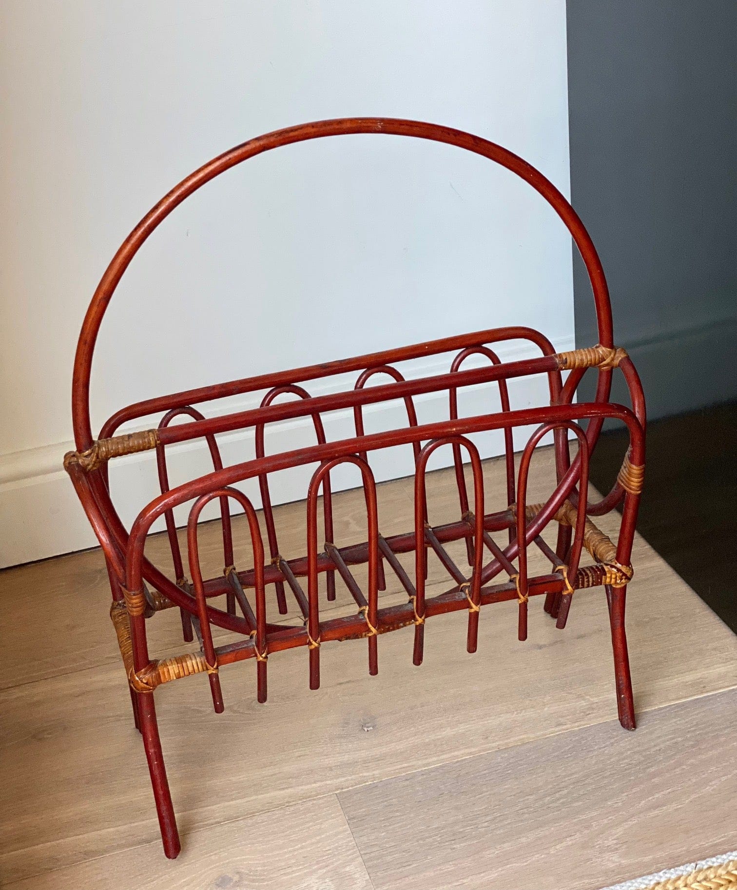 KEPT London Stock Red bamboo magazine rack
