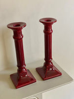 Load image into Gallery viewer, KEPT London Stock Red ceramic candlesticks

