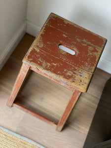 KEPT London Stock Red wooden stool