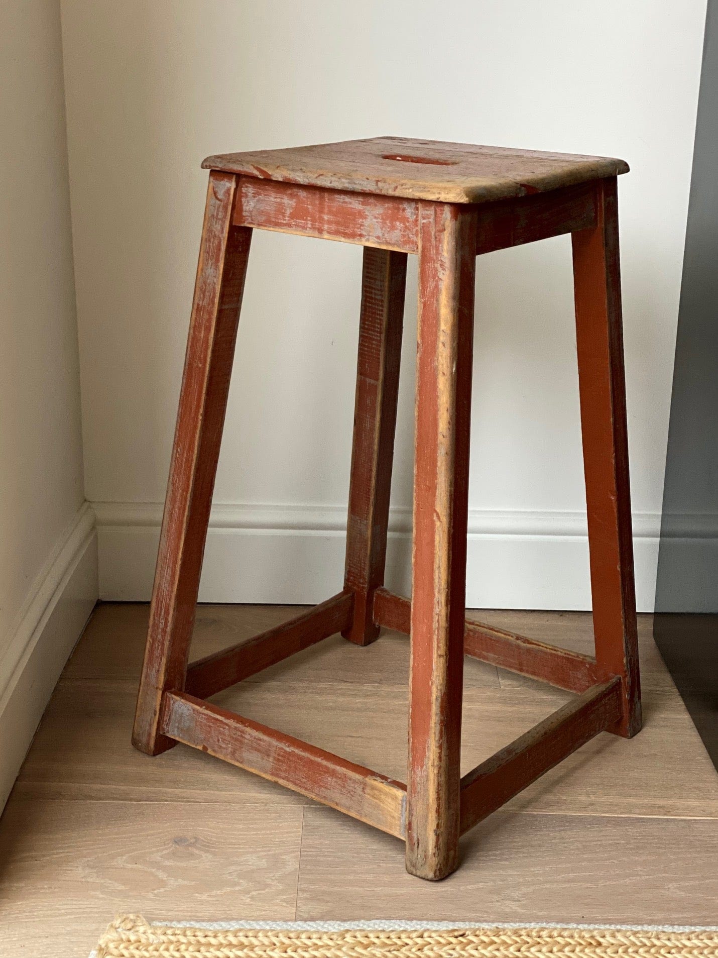 KEPT London Stock Red wooden stool