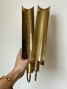 KEPT London Stock Reflex brass wall sconces, Pierre Forsell