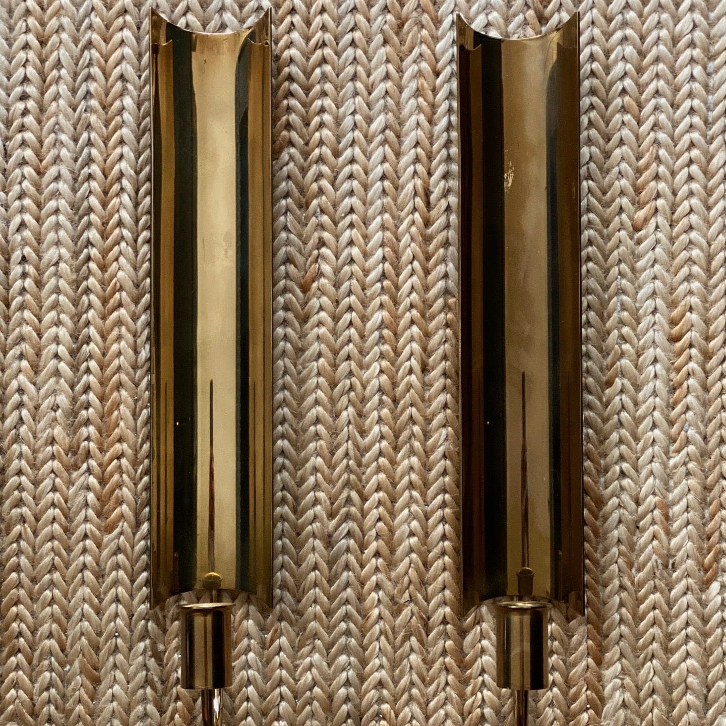 KEPT London Stock Reflex brass wall sconces, Pierre Forsell