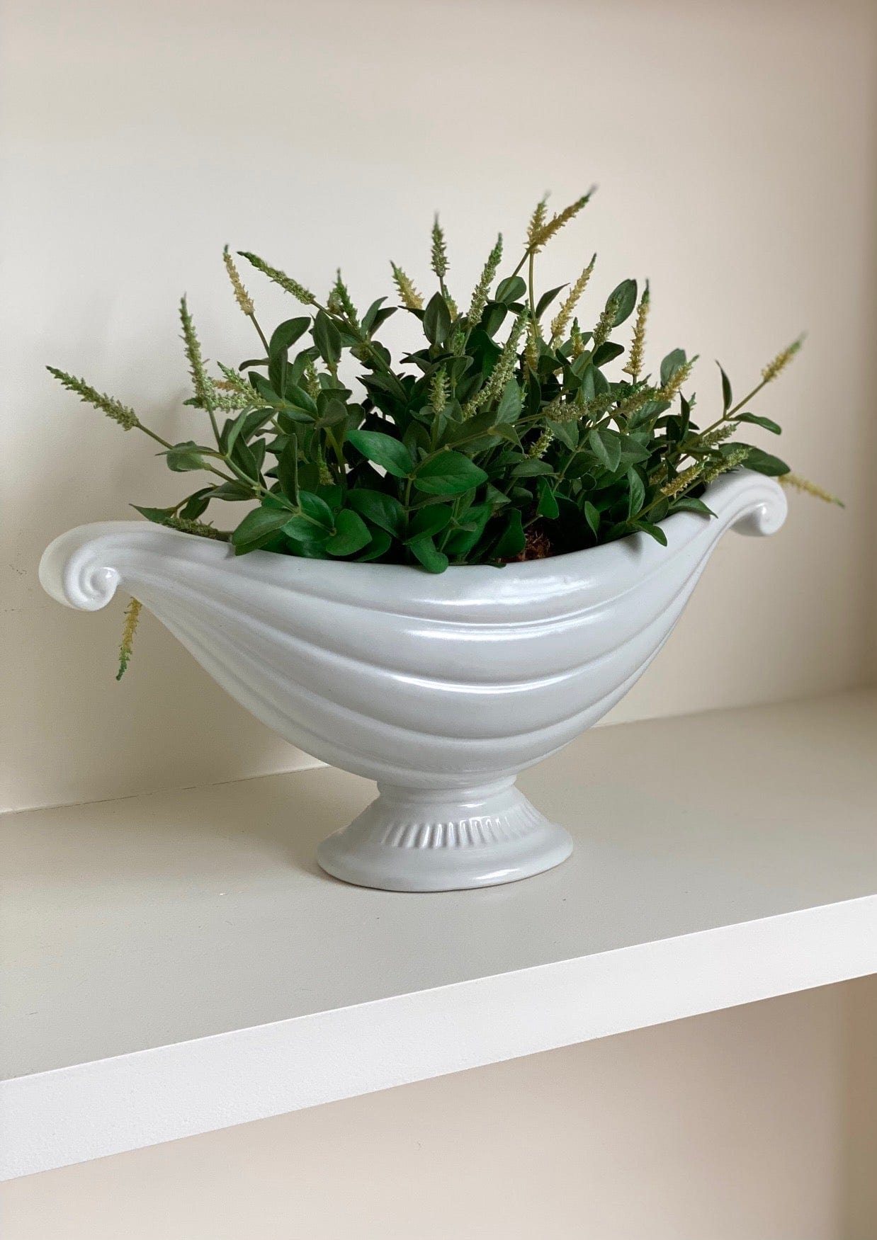 KEPT London Stock Ribbed mantle vase with curled handles