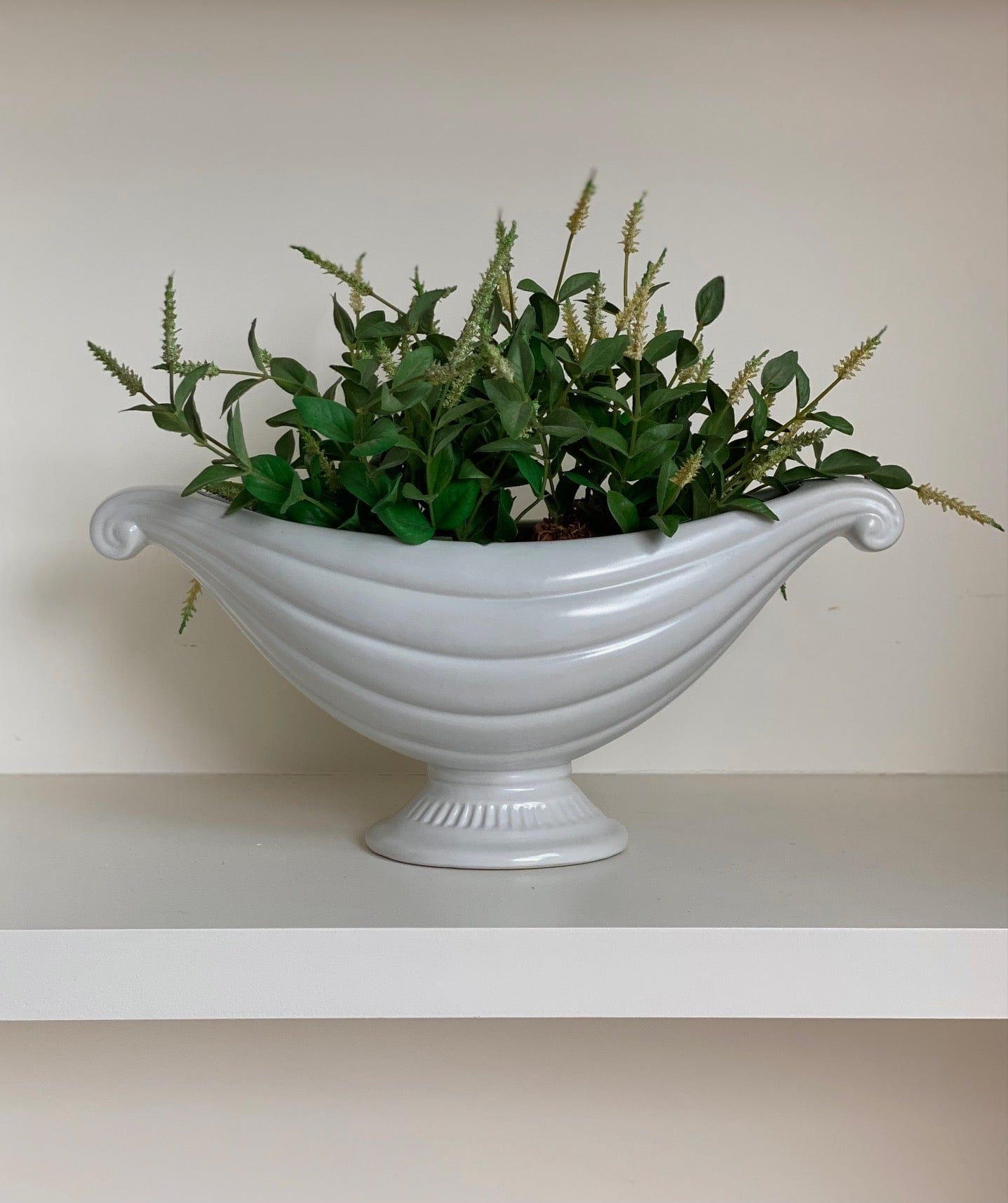 KEPT London Stock Ribbed mantle vase with curled handles