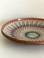 Load image into Gallery viewer, KEPT London Romanian slipware plate, white and blue
