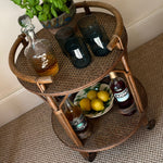 Load image into Gallery viewer, KEPT London Stock Round bamboo drinks trolley
