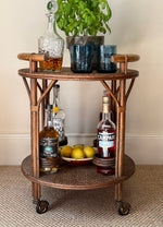 Load image into Gallery viewer, KEPT London Stock Round bamboo drinks trolley
