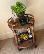 Load image into Gallery viewer, KEPT London Stock Round bamboo drinks trolley
